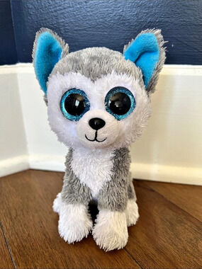 ✨3/20$ Ty Slush the Husky Gray & White Plush Wolf Toy 2022